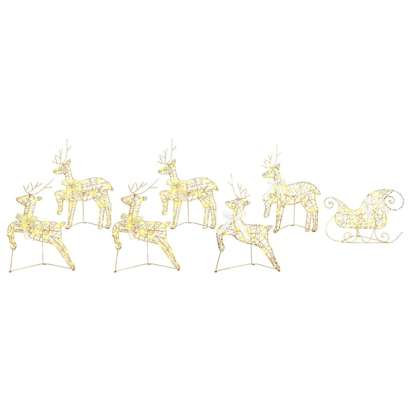 Load image into Gallery viewer, Vidaxl led rendieren met 40 led 7 pcs goud pet