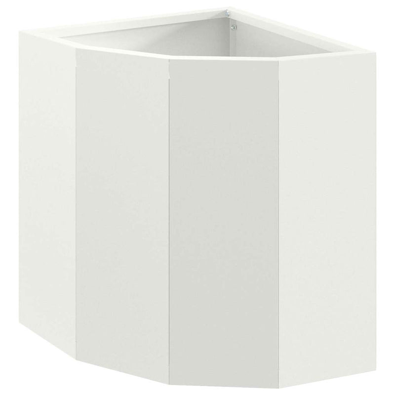 Load image into Gallery viewer, Vidaxl hoek plantbak wit 30 x 30 x 35 cm staal