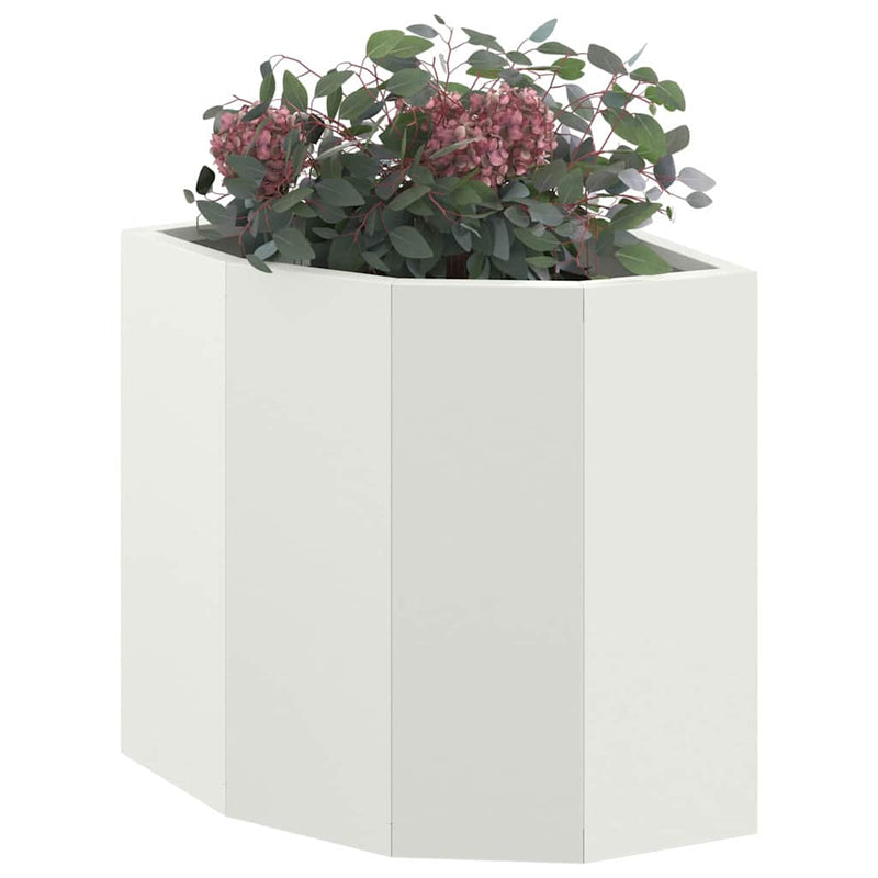 Load image into Gallery viewer, Vidaxl hoek plantbak wit 30 x 30 x 35 cm staal