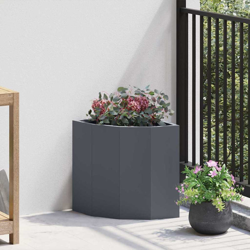 Load image into Gallery viewer, Vidaxl hoek plantbak antraciet 30 x 30 x 35 cm staal