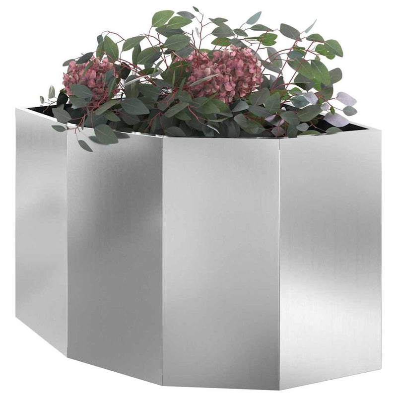Load image into Gallery viewer, Vidaxl hoek plantbak zilver 60 x 60 x 50 cm gegalvaniseerd staal