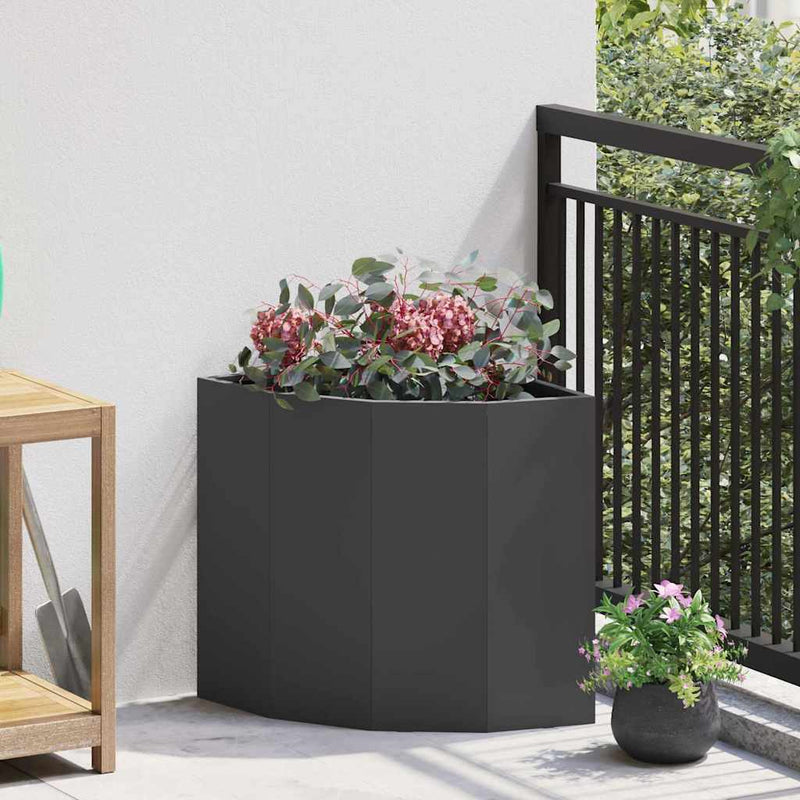 Load image into Gallery viewer, Vidaxl hoek plantbak zwart 45 x 45 x 50 cm staal