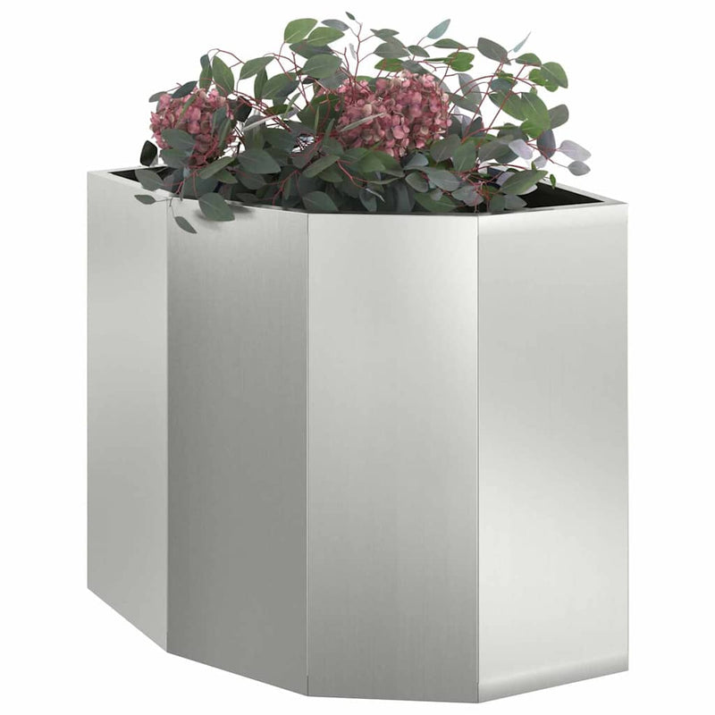 Load image into Gallery viewer, Vidaxl hoek plantbak zilver 45 x 45 x 50 cm gegalvaniseerd staal