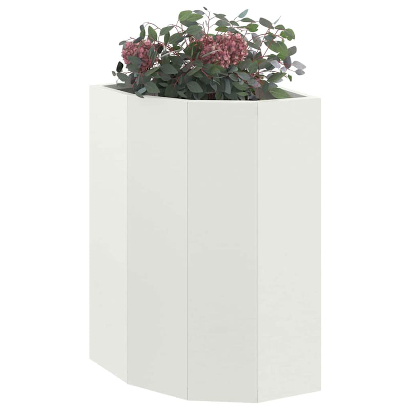 Load image into Gallery viewer, Vidaxl hoek plantbak wit 30 x 30 x 50 cm staal