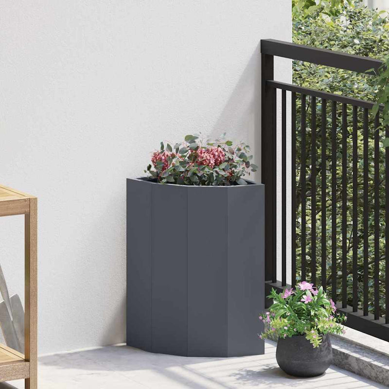 Load image into Gallery viewer, Vidaxl hoek plantbak antraciet 30 x 30 x 50 cm staal