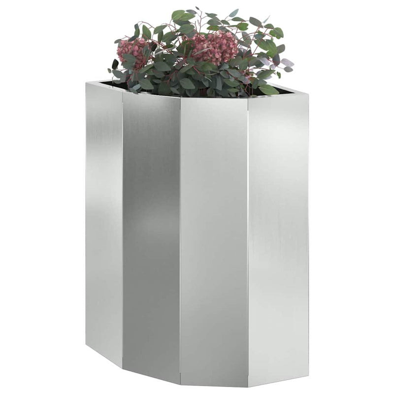 Load image into Gallery viewer, Vidaxl hoek plantbak zilver 30 x 30 x 50 cm gegalvaniseerd staal