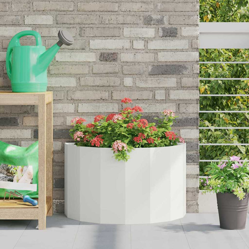 Load image into Gallery viewer, Vidaxl plantenbak wit 60 x 30 x 35 cm staal