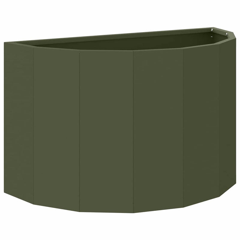 Load image into Gallery viewer, Vidaxl plantenbak olijf groen 60 x 30 x 35 cm staal
