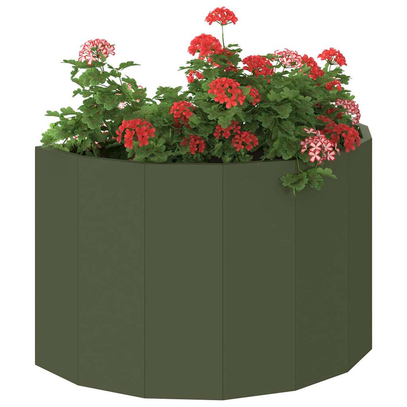Load image into Gallery viewer, Vidaxl plantenbak olijf groen 60 x 30 x 35 cm staal