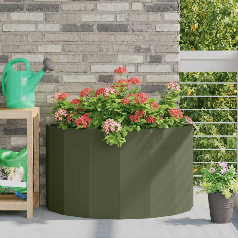 Load image into Gallery viewer, Vidaxl plantenbak olijf groen 90 x 45 x 50 cm staal