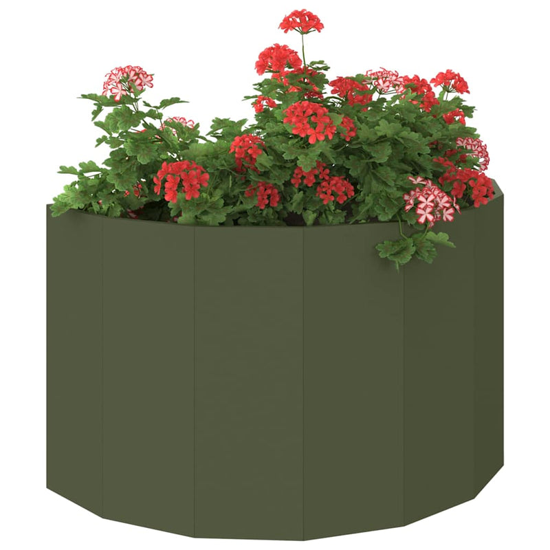 Load image into Gallery viewer, Vidaxl plantenbak olijf groen 90 x 45 x 50 cm staal