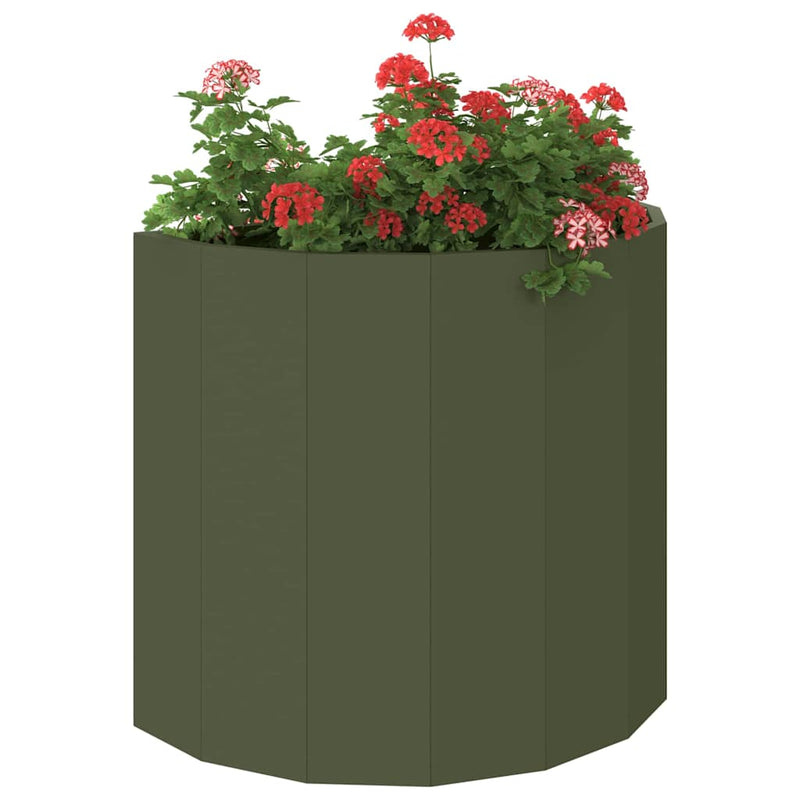Load image into Gallery viewer, Vidaxl plantenbak olijf groen 60 x 30 x 50 cm staal