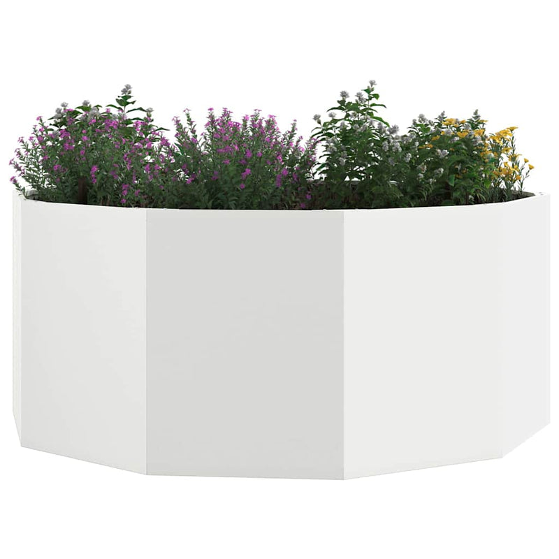 Load image into Gallery viewer, Vidaxl plantenbak wit 120 x 120 x 50 cm staal
