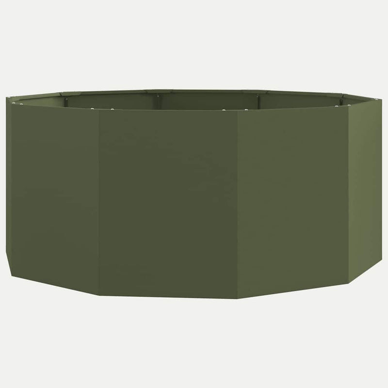 Load image into Gallery viewer, Vidaxl plantenbak olijf groen 120 x 120 x 50 cm staal