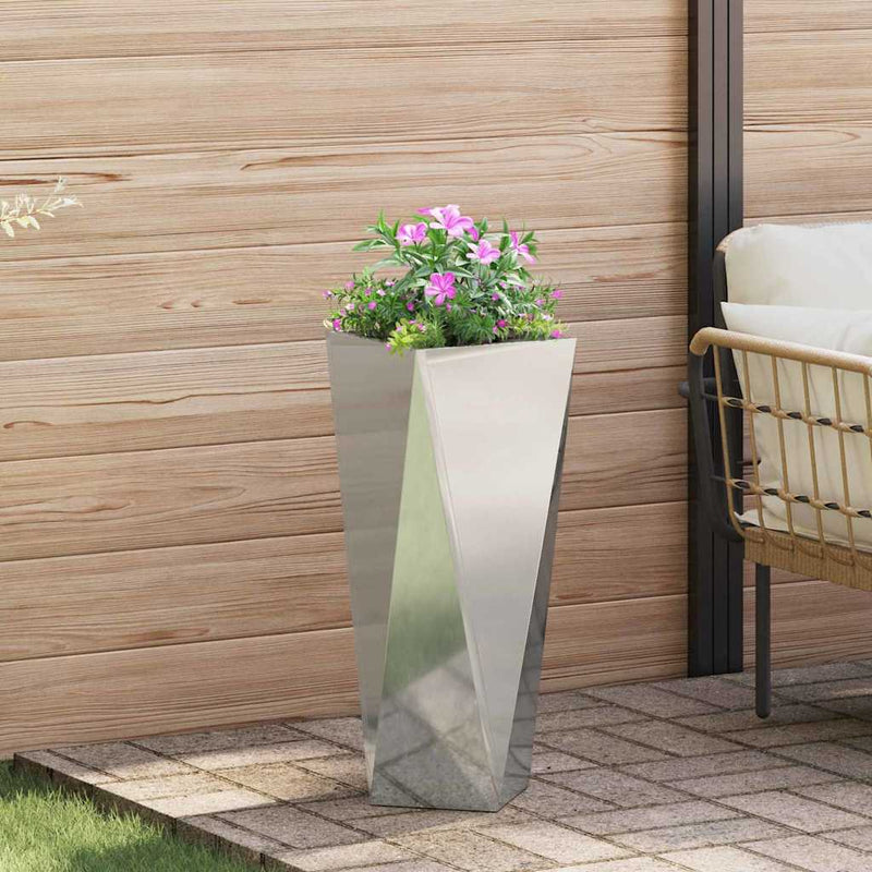 Load image into Gallery viewer, Vidaxl plantenbak zilver 30 x 30 x 75 cm gegalvaniseerd staal