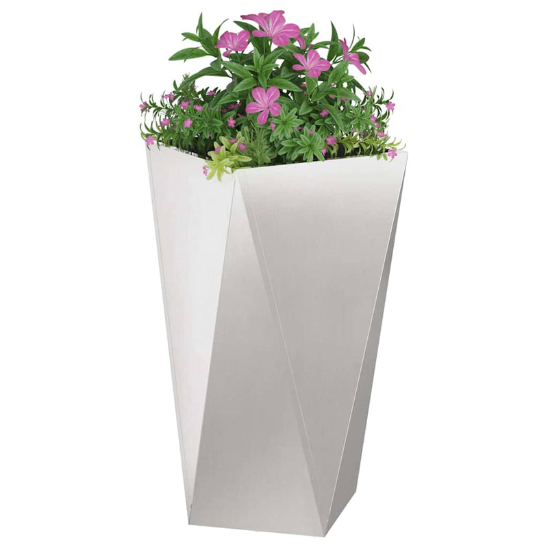 Load image into Gallery viewer, Vidaxl plantenbak zilver 40 x 40 x 75 cm roestvrij staal