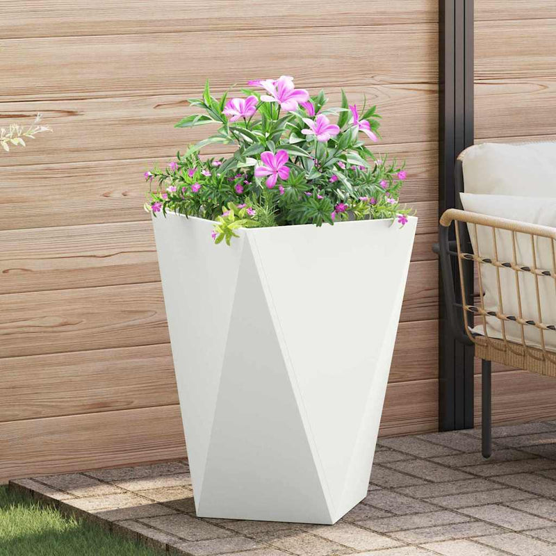 Load image into Gallery viewer, Vidaxl plantenbak wit 50 x 50 x 75 cm staal