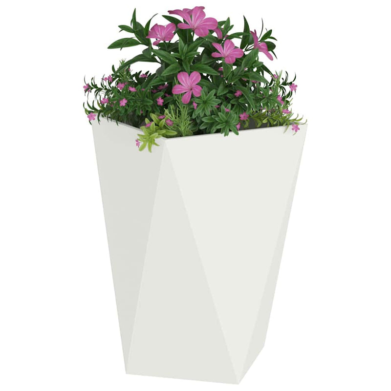 Load image into Gallery viewer, Vidaxl plantenbak 2 pcs wit 50 x 50 x 75 cm staal