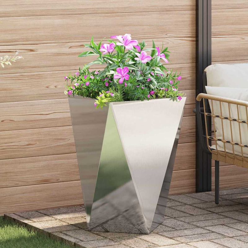 Load image into Gallery viewer, Vidaxl plantenbak zilver 50 x 50 x 75 cm roestvrij staal