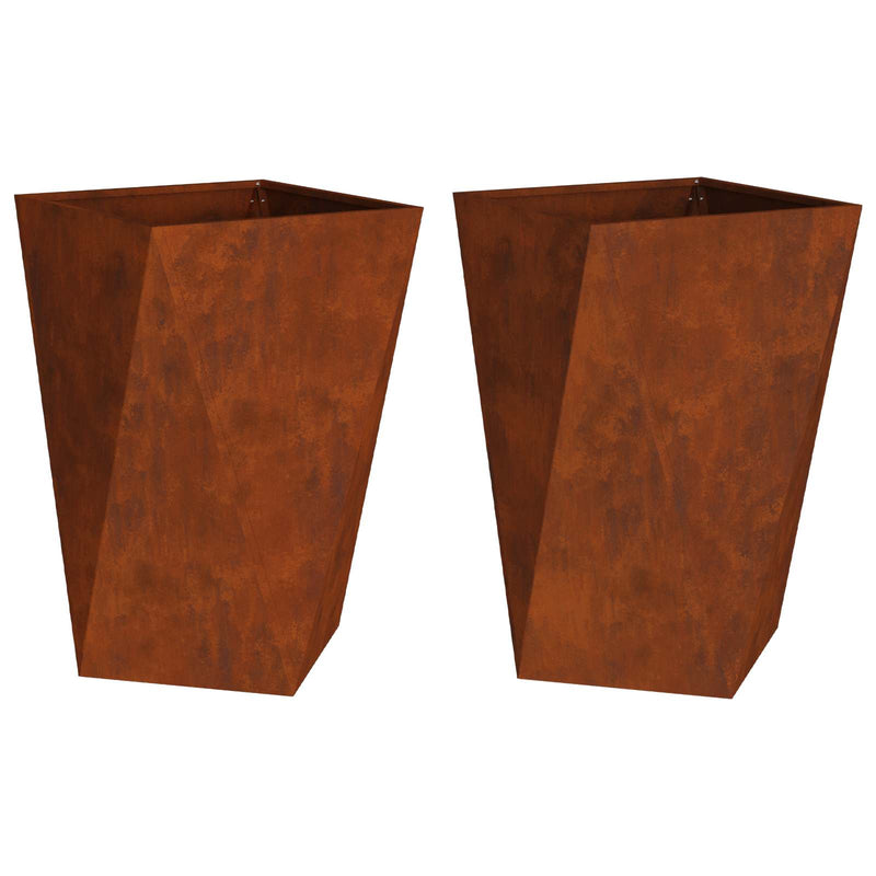 Load image into Gallery viewer, Vidaxl plantenbak 2 pcs roestig 50 x 50 x 75 cm cortenstaal