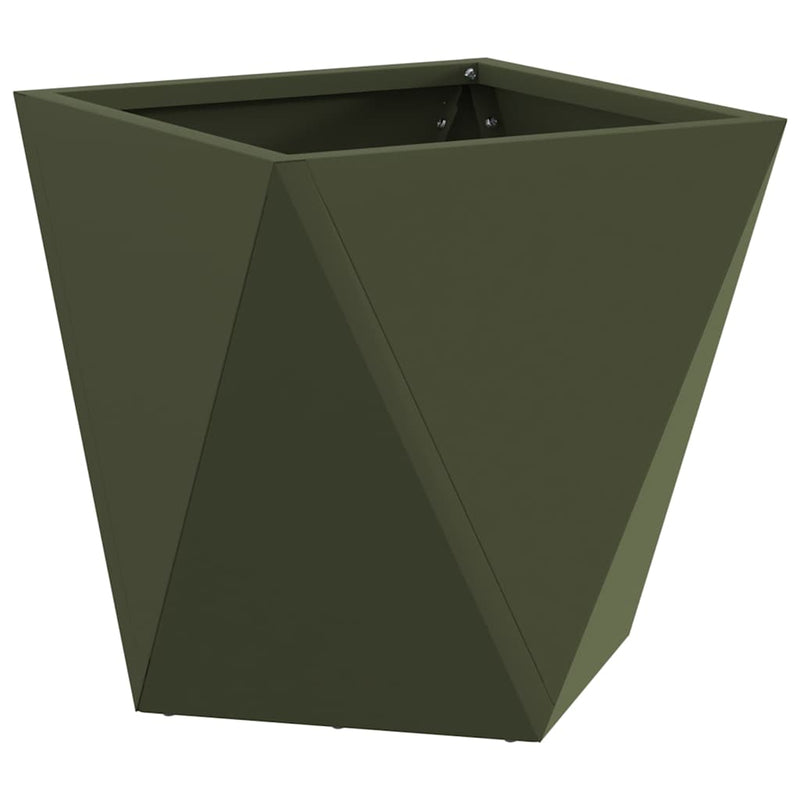 Load image into Gallery viewer, Vidaxl plantenbak olijf groen 30 x 30 x 30 cm staal
