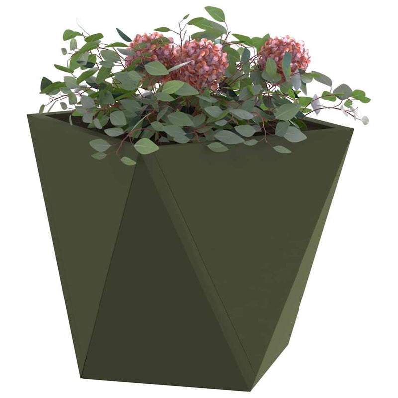 Load image into Gallery viewer, Vidaxl plantenbak olijf groen 30 x 30 x 30 cm staal