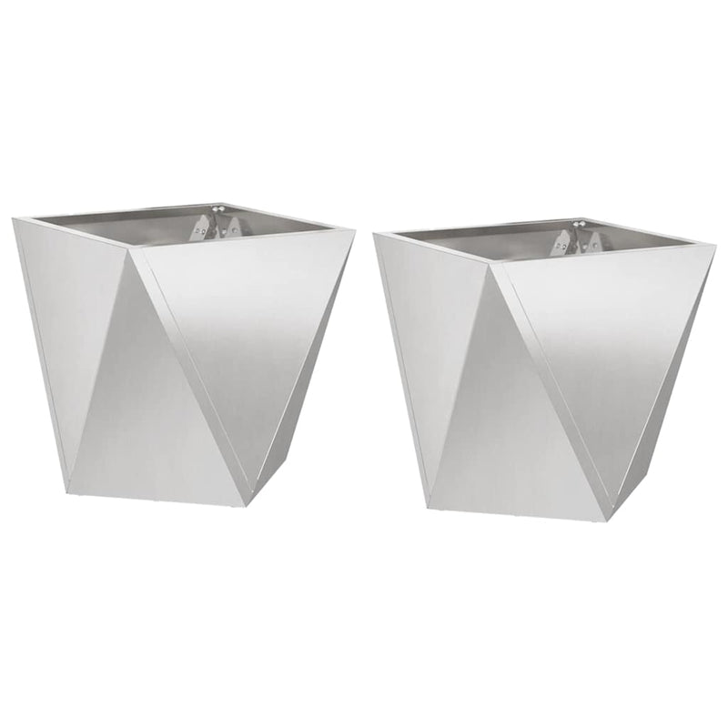 Load image into Gallery viewer, Vidaxl plantenbak 2 pcs zilver 30 x 30 x 30 cm roestvrij staal