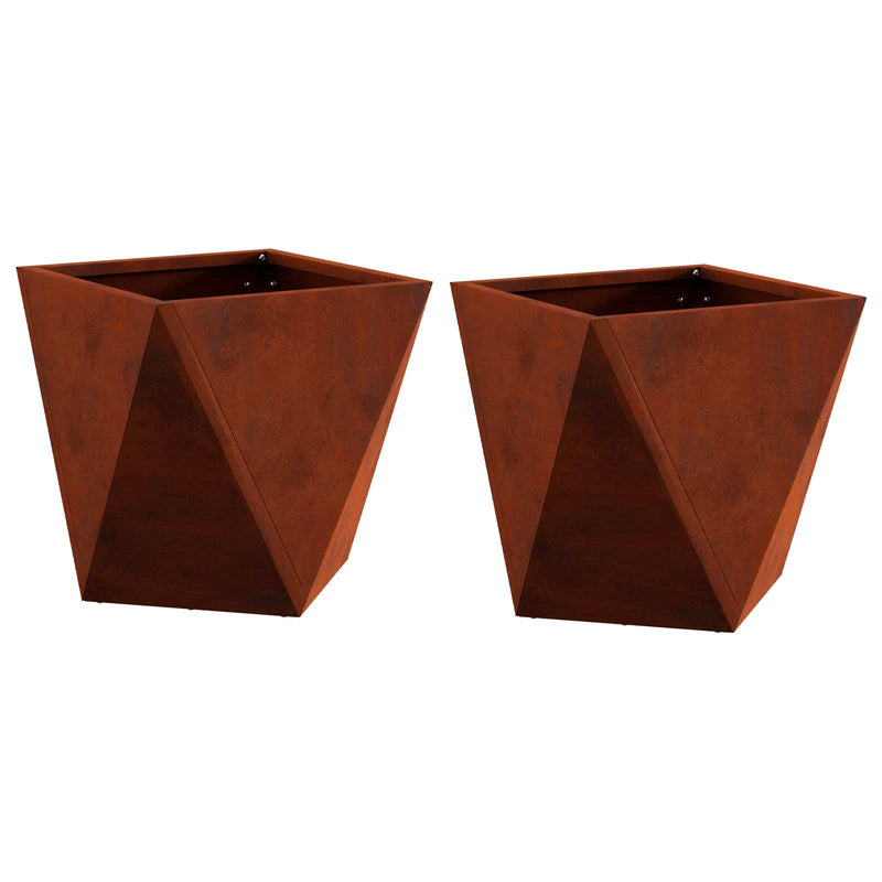 Load image into Gallery viewer, Vidaxl plantenbak 2 pcs roestig 30 x 30 x 30 cm cortenstaal