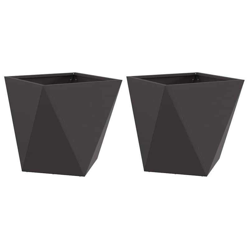 Load image into Gallery viewer, Vidaxl plantenbak 2 pcs zwart 40 x 40 x 40 cm staal