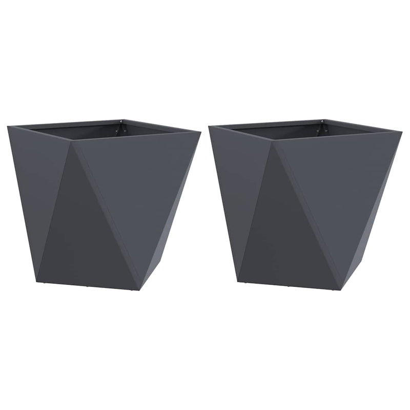 Load image into Gallery viewer, Vidaxl plantenbak 2 pcs antraciet 40 x 40 x 40 cm staal