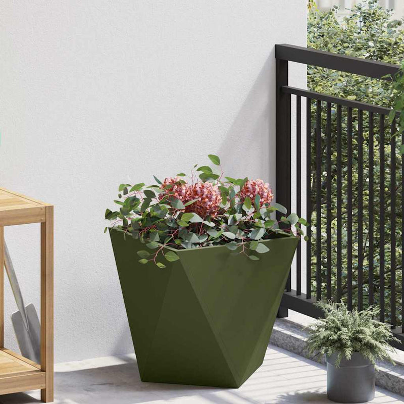 Load image into Gallery viewer, Vidaxl plantenbak olijf groen 40 x 40 x 40 cm staal
