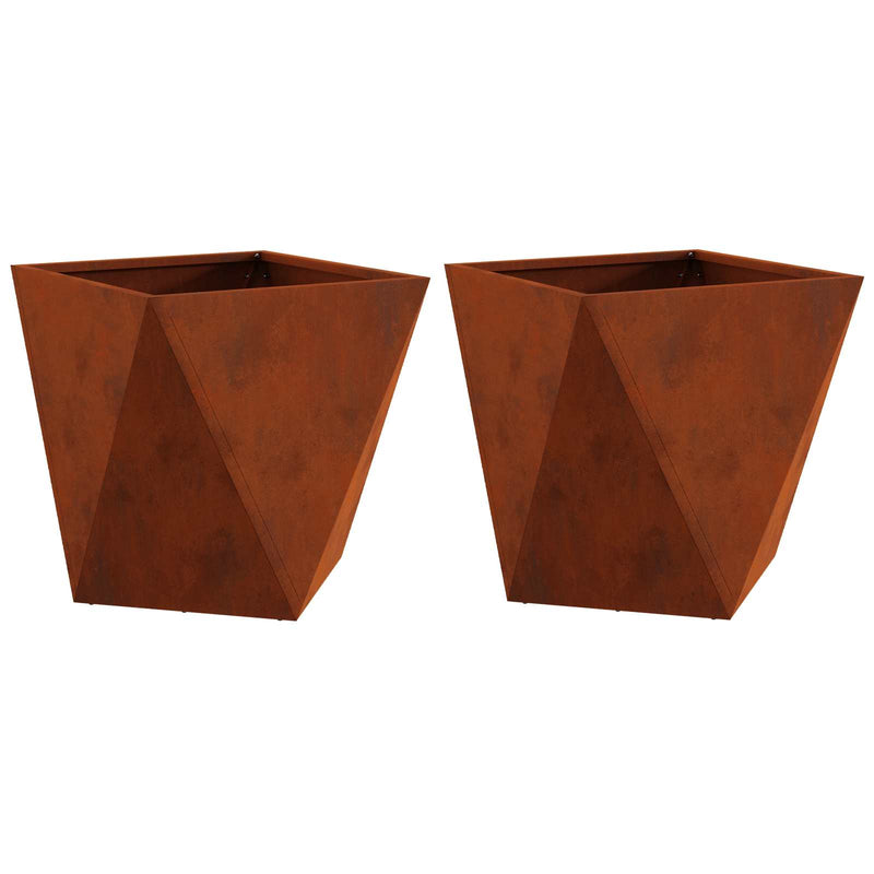 Load image into Gallery viewer, Vidaxl plantenbak 2 pcs roestig 50 x 50 x 50 cm cortenstaal