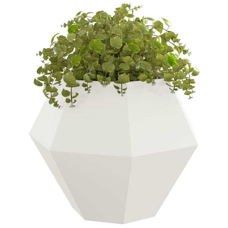 Load image into Gallery viewer, Vidaxl plantenbak 2 pcs wit 100 x 100 x 80 cm staal