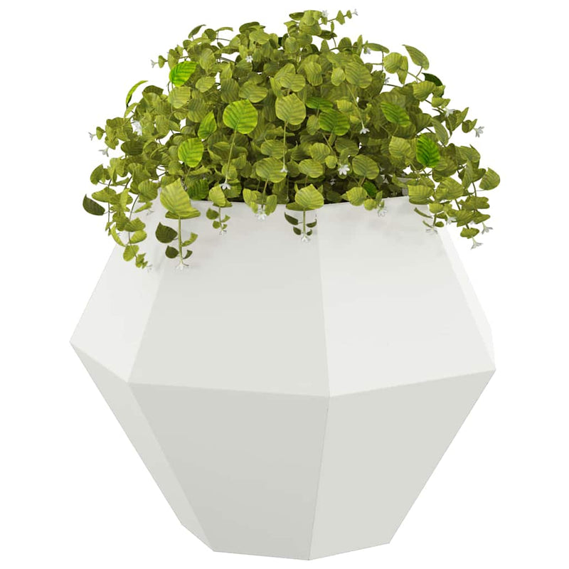 Load image into Gallery viewer, Vidaxl plantenbak 2 pcs wit 75 x 75 x 60 cm staal