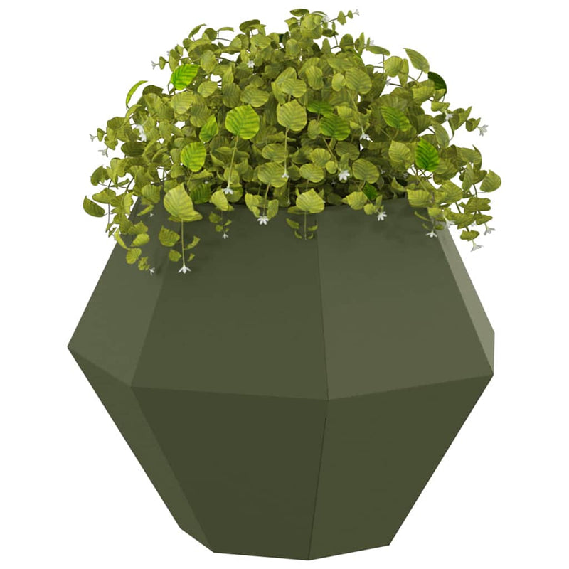 Load image into Gallery viewer, Vidaxl plantenbak olijf groen 50 x 50 x 40 cm staal