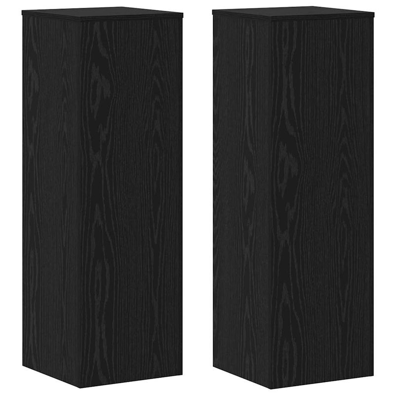 Load image into Gallery viewer, Vidaxl plantenstandaard 2 pcs zwart eiken 33 x 33 x 100 cm