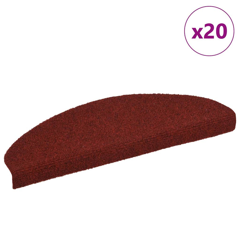 Load image into Gallery viewer, Vidaxl trapmatten zelfklevend 20 stuks 65x21x4 cm bordeaux rood halfrond groot