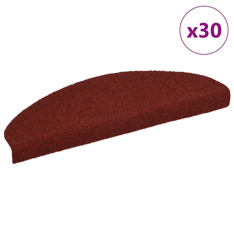 Load image into Gallery viewer, Vidaxl trapmatten zelfklevend 30 stuks 65x21x4 cm bordeaux rood halfrond groot