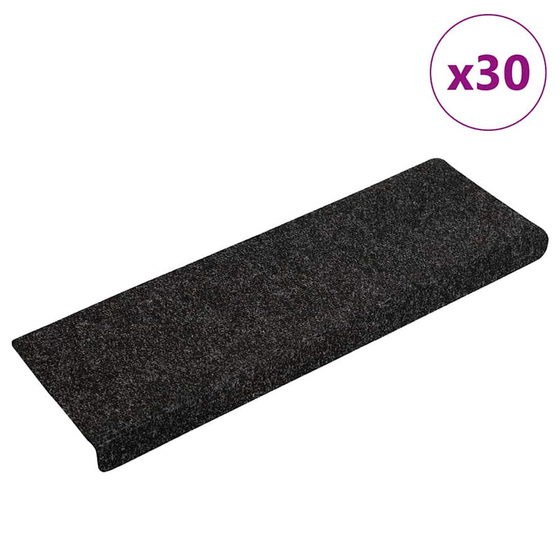 Load image into Gallery viewer, Vidaxl trapmatten zelfklevend 30 stuks 65x21x4 cm zwart rechthoekige rand