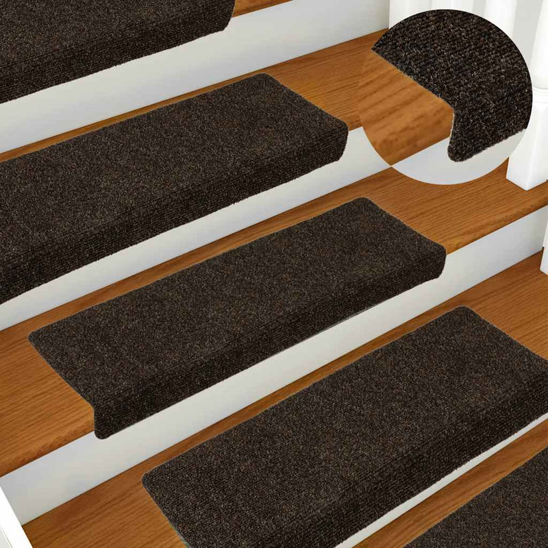 Load image into Gallery viewer, Vidaxl trapmatten zelfklevend 30 stuks 65x21x4 cm donkerbruin rechthoekige rand