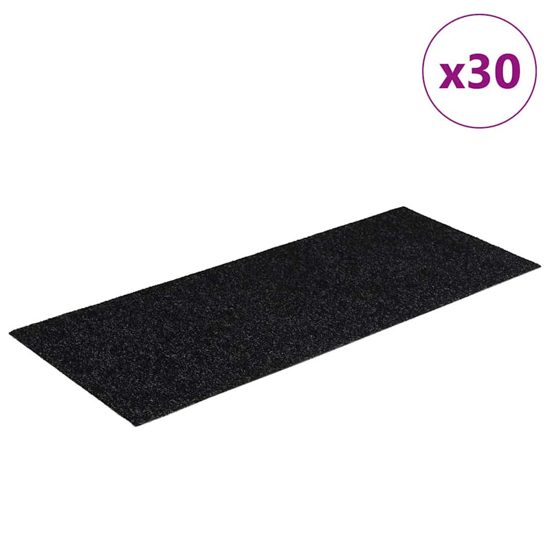 Load image into Gallery viewer, Vidaxl trapmatten zelfklevend 30 stuks 60x25 cm zwart rechthoekig
