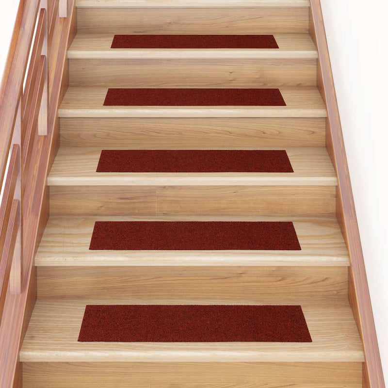 Load image into Gallery viewer, Vidaxl trapmatten zelfklevend 30 stuks 76x20 cm bordeaux rood rechthoekig
