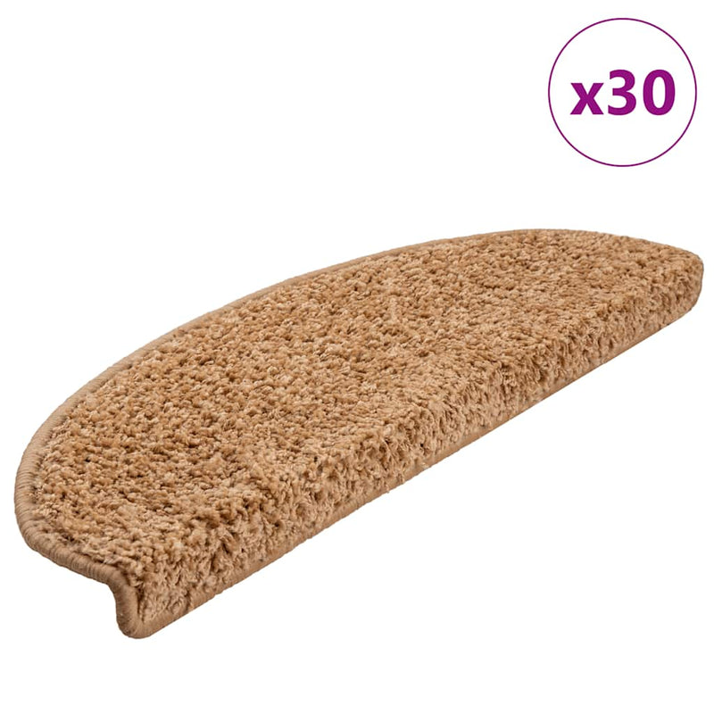 Load image into Gallery viewer, Vidaxl trapmatten 30 st 65x21x4 cm beige halfrond groot