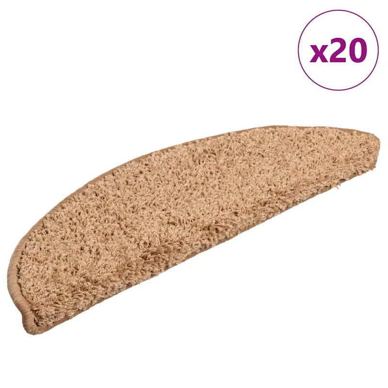 Load image into Gallery viewer, Vidaxl trapmatten 20 st 56x17x3 cm beige halfrond