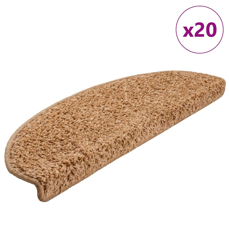 Load image into Gallery viewer, Vidaxl trapmatten 20 st 65x21x4 cm beige halfrond groot