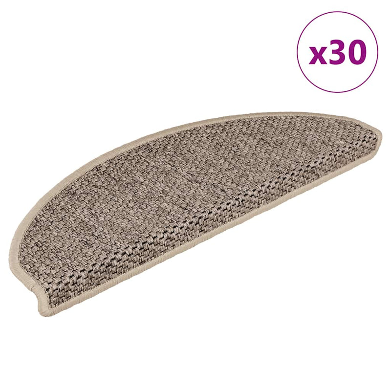 Load image into Gallery viewer, Vidaxl trapmatten zelfklevend sisal-look 30 st 65x21x4 cm donkerbeige