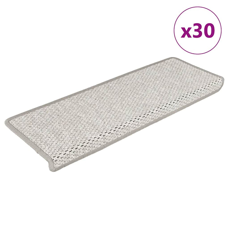 Load image into Gallery viewer, Vidaxl trapmatten zelfklevend sisal-look 30 st 65x21x4 cm platina