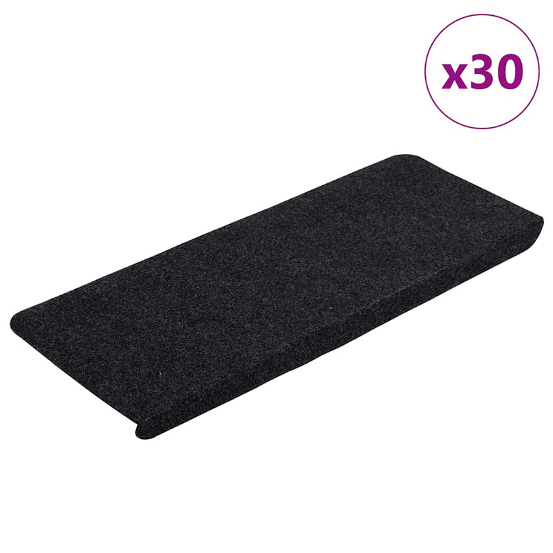 Load image into Gallery viewer, Vidaxl trapmatten zelfklevend 30 st 65x24,5x3,5 cm zwart
