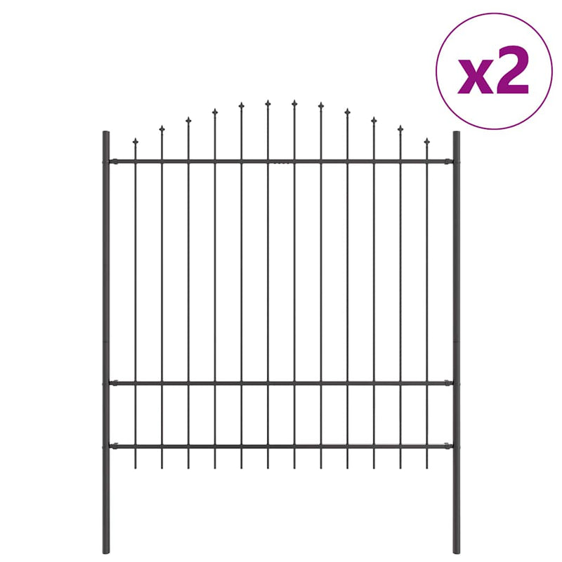Load image into Gallery viewer, Vidaxl tuinhek 2 pcs grijs 170 x 215 cm gepoedercoat staal
