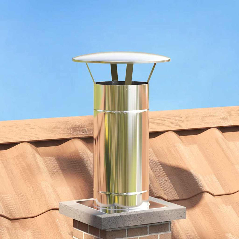 Load image into Gallery viewer, Vidaxl regenbescherming voor schoorsteen zilver 35 x 35 x 20 cm